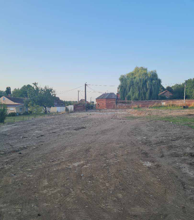 les travaux de terrassement de la serre